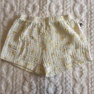 Rabbit Bear Organic Baby Shorts | Lemons Print | Size ~12M (See Measurements)
